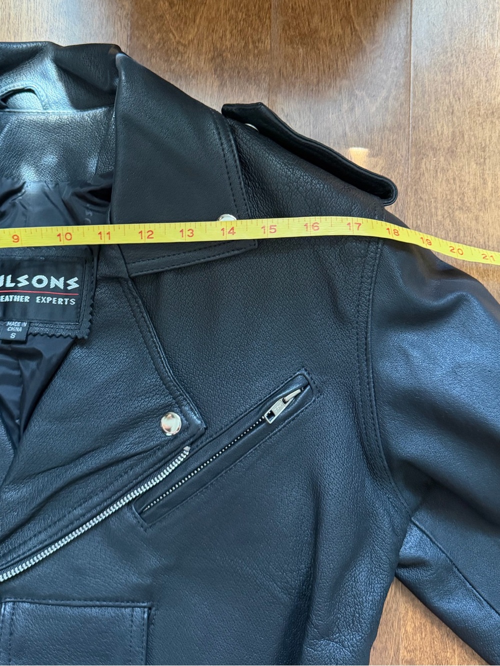 Vintage Wilsons Leather Black Cropped Moto Jacket Belt Small - Picture 5 of 15